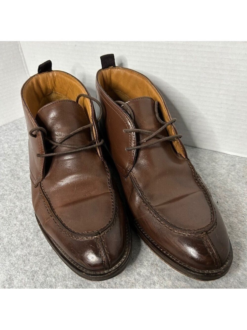 Allen Edmonds Mens Rainier Bulcher Ankle Boot Brown Sheepskin Tie Up Sz 8M US